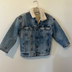 COPY - Zara kids faux shearling lined denim jacket